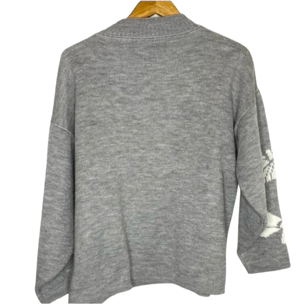 Vintage 90’s Bow Themed Sweater Gray White Bows Size XL - Picture 2 of 7